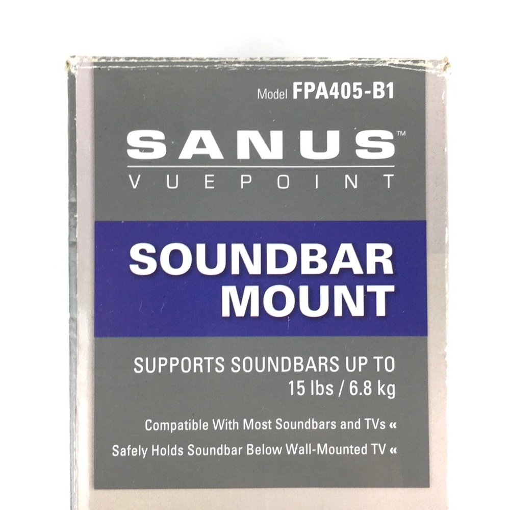 Sanus Vuepoint Soundbar Mount Model FPA405-B1 Supports Up To 15 lbs.